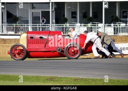 Fiat s76 bête de Turin étant pousser a commencé à Goodwood festival of speed 2015 Banque D'Images