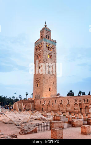 Mosquée de la koutoubia à Marrakech. Banque D'Images