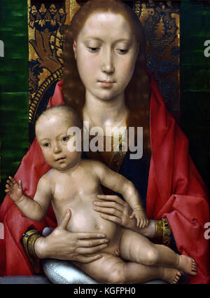 La Vierge et l'enfant Hans Memling 1475 1430 -1494 était un peintre allemand qui a proposé à la Flandre et a travaillé dans la tradition de la peinture. Russisch précoce Allemagne Banque D'Images