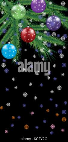 Joyeux Noël et Bonne Année carte de voeux Illustration de Vecteur