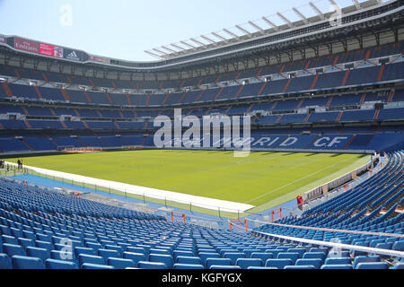 Stade Santiago Bernabeu, stade du Real Madrid FC, lors d'une visite du stade en mars 2016 (Madrid, Espagne) Banque D'Images