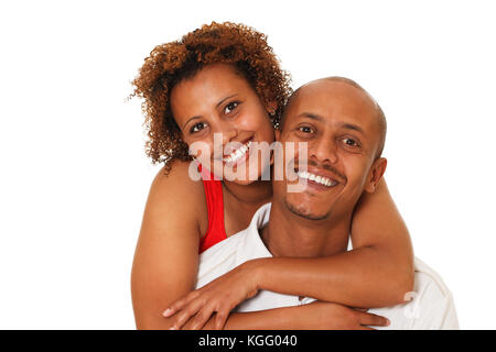 Portrait of african american couple. isolé sur blanc. Banque D'Images