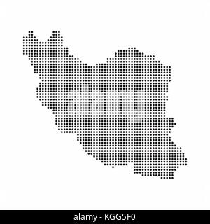 L'Iran carte pays fait à partir de demi-ton résumé de points. Illustration de Vecteur