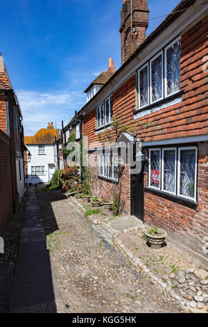 Historique Le passage des commerçants, avec de jolis cottages, Rye, East Sussex, UK Banque D'Images