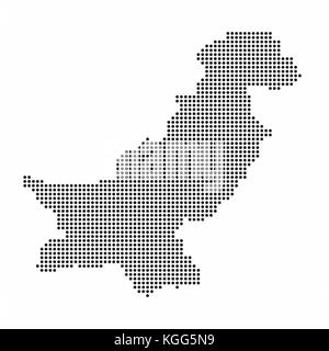 Pakistan carte pays fait à partir de demi-ton résumé de points. Illustration de Vecteur