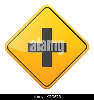 Road panneau jaune sur fond blanc. contrôle de la circulation routière.lane utilisée. stop et rendement. signe de réglementation. rue. Courbes et virages. Illustration de Vecteur