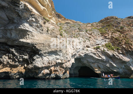 Falaises près de la grotte bleue (Malte) Banque D'Images