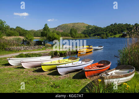 Bateaux par grasmere cumbria lake district national park Banque D'Images