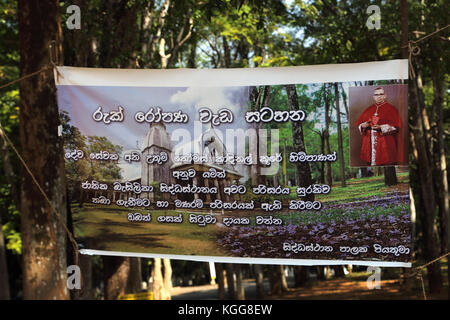 Basilique de Notre-Dame de lanka tewatte ragama sri Lanka à l'église de bannière Banque D'Images