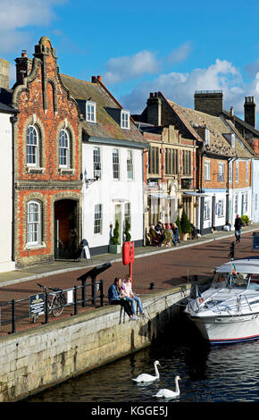 Le Quay & River Great Ouse, St Ives Cambridgeshire, Angleterre, Royaume-Uni Banque D'Images