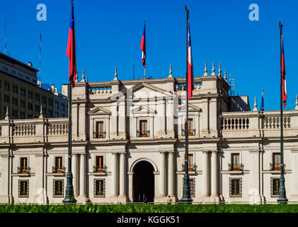 Le palais de la moneda, Plaza de la Constitucion, Santiago, Chili Banque D'Images