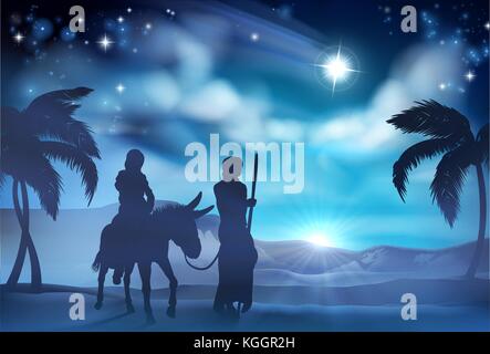 Marie et Joseph Noël Nativité Illustration Illustration de Vecteur