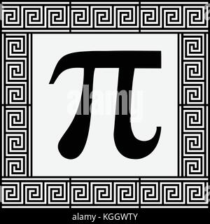 Pi lettre grecque icône, symbole pi en grec ancien cadre, vector illustration. Illustration de Vecteur