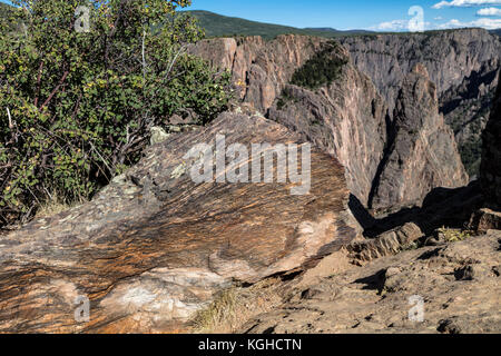 Les gneiss, Black Canyon of the Gunnison, Colorado Banque D'Images