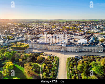 Vue aérienne du palais de Compiègne et la ville, hauts-de-france, france Banque D'Images