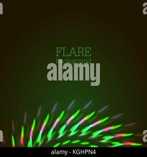 Vector illustration de bokeh lumineux des torches brillantes de feux d'artifice, soirée de la rue et boule disco scintille dans des couleurs vert Illustration de Vecteur