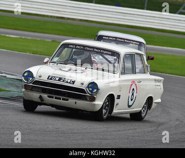 Paul Cooper, Ford Cortina Mk1 GT, course classique Pré-66 moteurs de voitures de tourisme, voitures de tourisme Groupe CTCRC1, BARC National Championship 7e Silverstone Octo Banque D'Images