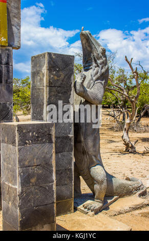 Dragon de Komodo sur l'île de Komodo, UNESCO World Heritage Centre, l'Indonésie Banque D'Images