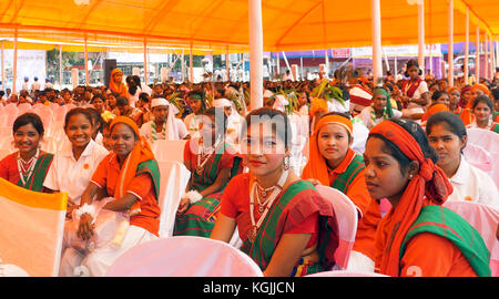 Chaibasa, Jharkhand, India. 05Th nov, 2017. Artiste folklorique de Jharkhand, à l'occasion de l'inauguration du Jharkhand foundation day, le 8 novembre 2017, à gandhi maidan, chaibasa, Jharkhand, india. crédit : mihir ranjan/Alamy live news Banque D'Images