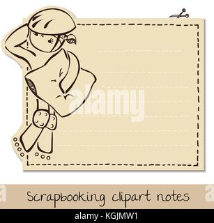 Bloc-notes pour le scrapbooking à l'école Illustration de Vecteur