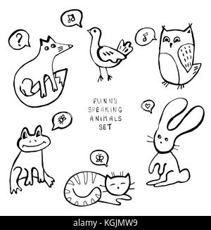 Doodles animaux Illustration de Vecteur