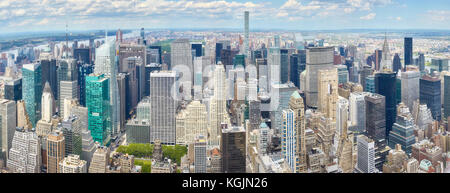 Photo panoramique de l'antenne de new york city Manhattan skyline, USA. Banque D'Images