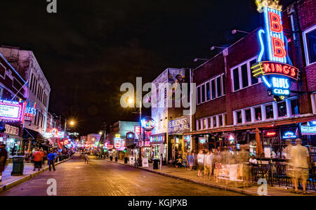 Nashville, TN - 10 oct : historic Beale street dans le centre-ville de Memphis, Tennessee, le 10 octobre 2017 Banque D'Images