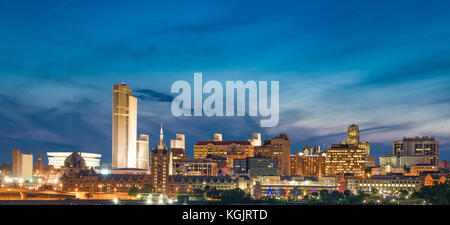 Albany, New York skyline nuit Banque D'Images