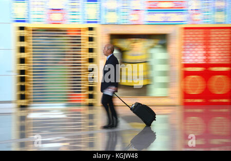 Vues d'intérieur de l'aéroport international de Pékin (PEK). Tourné en 2008. Banque D'Images