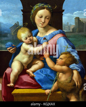 La Madone Garvagh 1509 par Raphael - Raffaello Sanzio da Urbino 1483 -1520 est un peintre italien et architecte de la Haute Renaissance Italie Banque D'Images