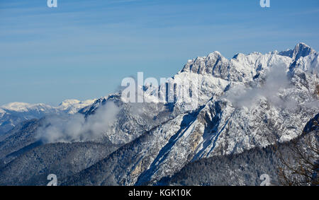 La vue depuis le monte lussari, Friuli Venezia Giulia, du nord-est de l'italie Banque D'Images