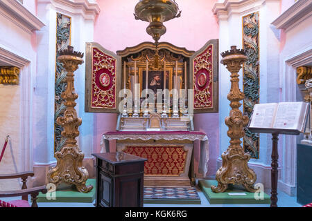 Autel im Inquisitorenpalast Vittoriosa, Malte | autel du Palais de l'Inquisiteur, Vittoriosa, Malte Banque D'Images