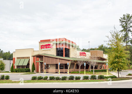 L'Outback Steakhouse, le restaurant extérieur permanent à Montgomery, Alabama, USA. Banque D'Images