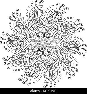 Mandala fleur. éléments décoratifs. page de coloriage Illustration de Vecteur