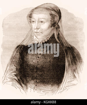 Catherine de Médicis, Catherine de Médicis, reine de France, 1519-1589 comme l'épouse du Roi Henry II Banque D'Images