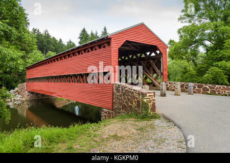 Sachs Pont, est une ville de 100 pieds, truss pont couvert sur Marsh Creek entre Cumberland et la liberté des cantons, Adams County dans l'État américain du PE Banque D'Images