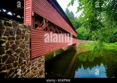 Sachs Pont, est une ville de 100 pieds, truss pont couvert sur Marsh Creek entre Cumberland et la liberté des cantons, Adams County dans l'État américain du PE Banque D'Images