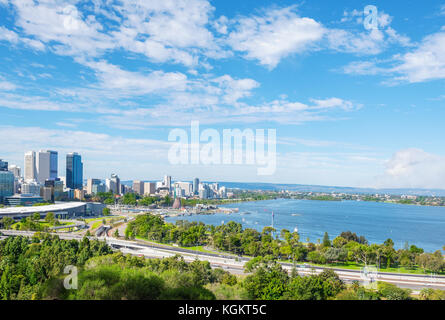 Toits de perth avec city central business district à l'h Banque D'Images