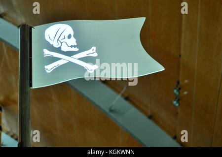 Drapeau pirate numérique, Museum of Tropical Queensland, Townsville, Queensland, Australie Banque D'Images