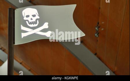 Drapeau pirate numérique, Museum of Tropical Queensland, Townsville, Queensland, Australie Banque D'Images