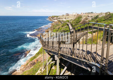 Le chemin côtier de Bondi à Coogee près de Waverley cemetery, Sydney, New South Wales, Australia Banque D'Images