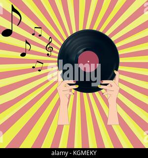 Vintage vinyl record banner.eps10 Illustration de Vecteur