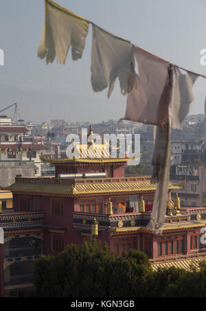 Vue sur les toits de boudhanath, Népal Banque D'Images