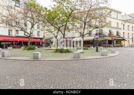 Place de la Contrescarpe près de Panteon dans Paris, France. Banque D'Images