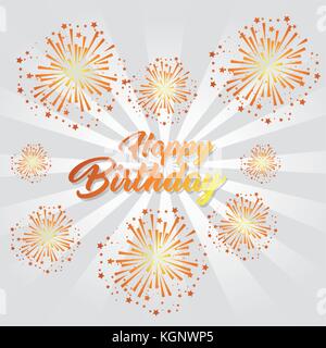 Joyeux anniversaire carte de souhaits colorful vector illustration graphisme fireworks Illustration de Vecteur