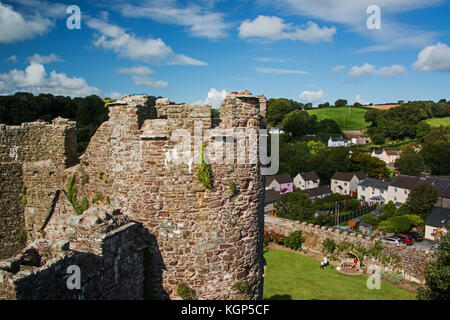Laugharne urbaine du haut du château Banque D'Images