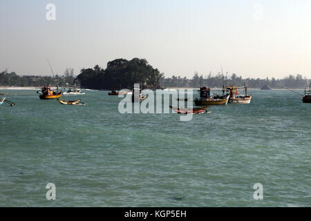 Kapparathota Anchorage Galle Sri Lanka Province Sud Bateaux de pêche Banque D'Images