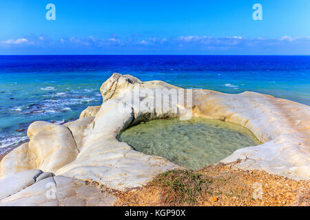 Détail des rochers de la plage d'Eraclea Minoa (Agrigento, Italie) Banque D'Images