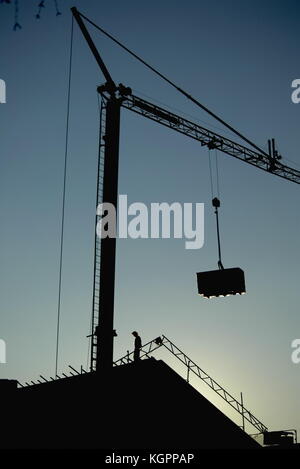 ciel bleu de grue Banque D'Images