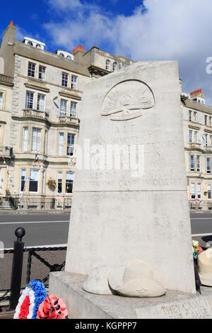 Anzac memorial, l'esplanade, Weymouth, Dorset, Angleterre, Royaume-Uni Banque D'Images